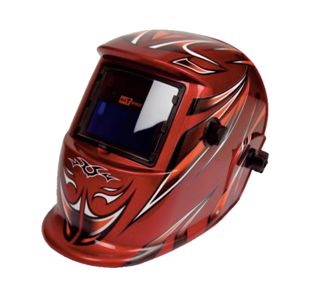 Matweld Helmet Auto Dark with GrIndustrial Red