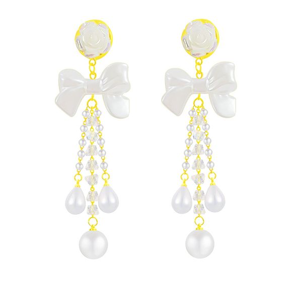 Women Gold Stainless steel Ball Earrings E0121