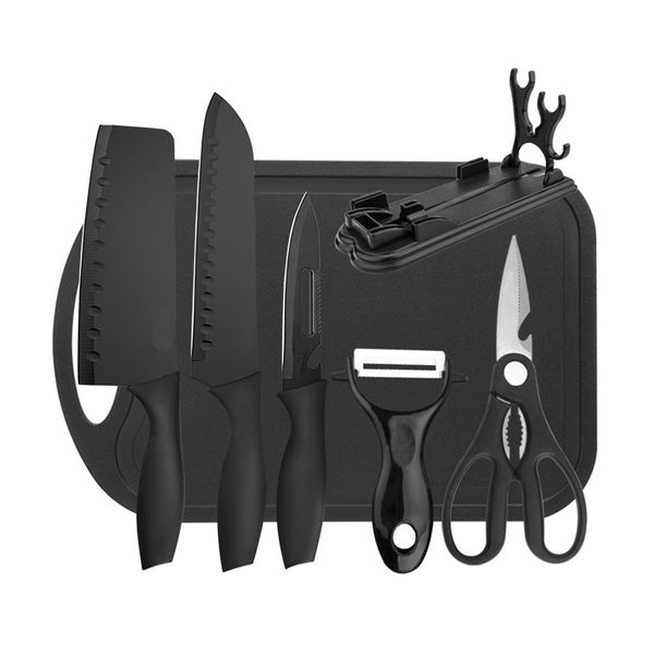 Stainless Steel Kitchen Knife Paring Knife Cutting Board Tools - Set of 7