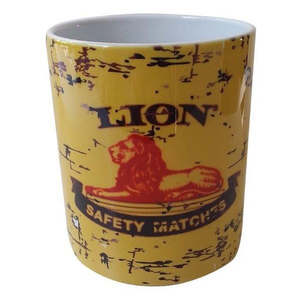 Vintage `Kitchen Tin` Coffee Mug - Lion Matches Mug