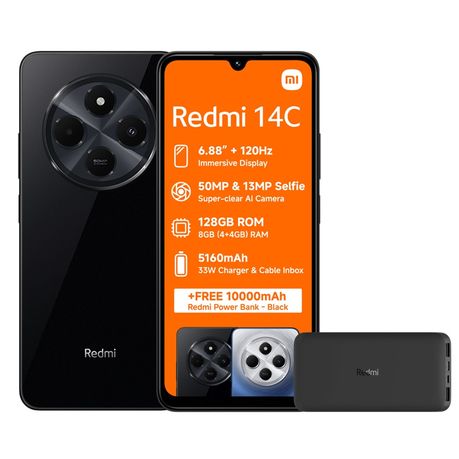 Xiaomi Redmi 14C Smartphone - Midnight Black (4GB RAM +