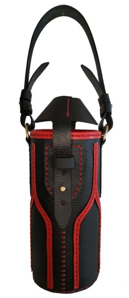 Leather Wine Bottle Carrier - Wine Glass - 24cm to 25cm