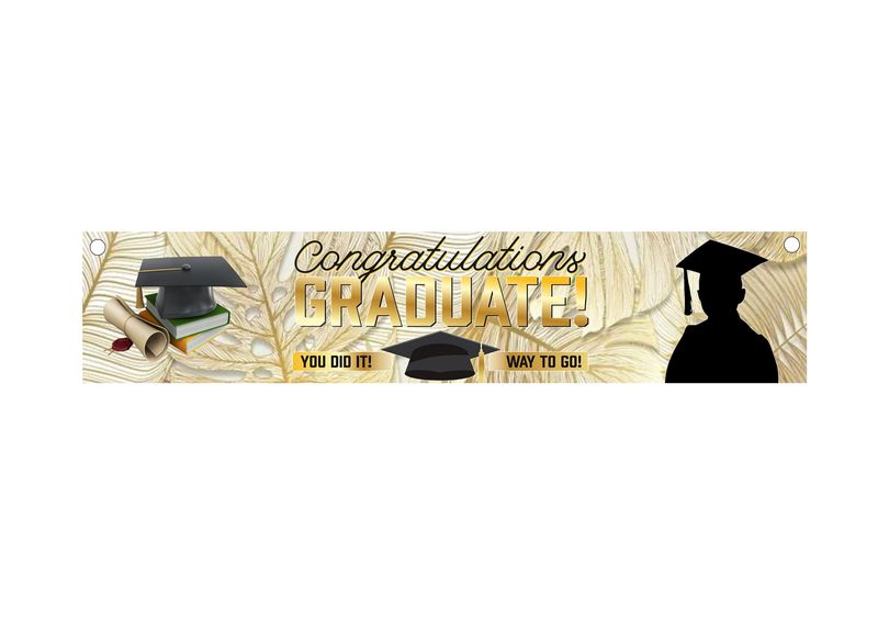 Banner Congratulations Graduate Vinyl on Wood 100cmx20cm