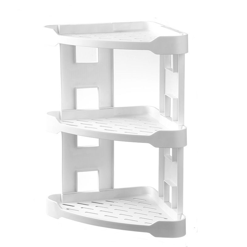 Corner Shelves, Small Bathroom Tripod, Soap, Etc Small Items Countertop - White