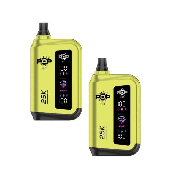 Pop Hit Rechargeable Vape Bar 25K Puffs 50mg -Sour Watermelon Peach-2 Pack