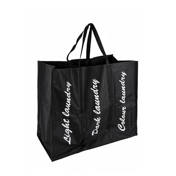 Modern Black 3 Division Laundry Bag 60 × 48 × 30 cm