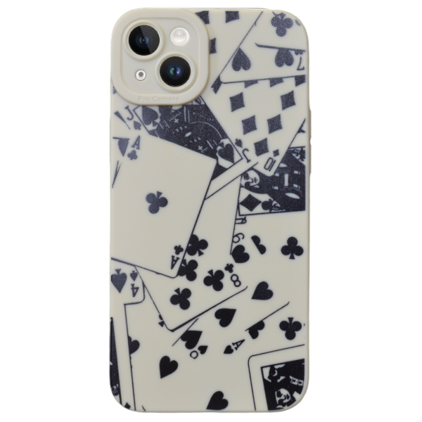 Card Deck Design Phone Case for iPhone 14 - Black