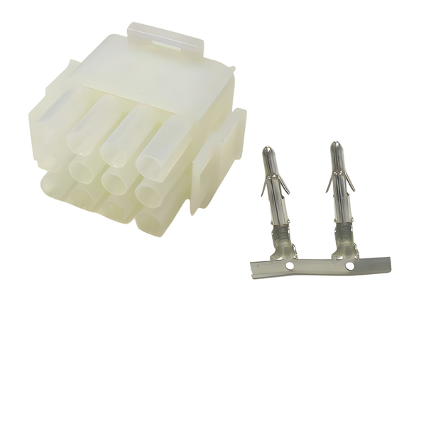 XY139-12M: 6.3mm, 12-Way Square Male Connector w/ Dual Release-Lock, 8A