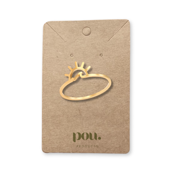 Stainless Steel Sunset Wave Gold Ring