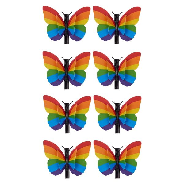 8 Pieces Rainbow Butterfly with Foldable Wings Hair Clips for Women &amp; Girls