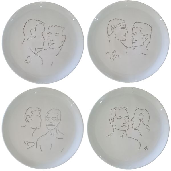Nephibri Arts Dinner Plate Set Of 4 - Visage Vignettes