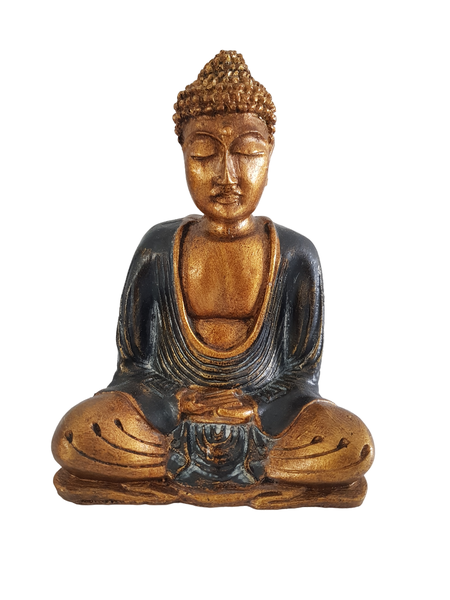 Buddha Ornament Meditating 21cm - Gold/Dark Blue