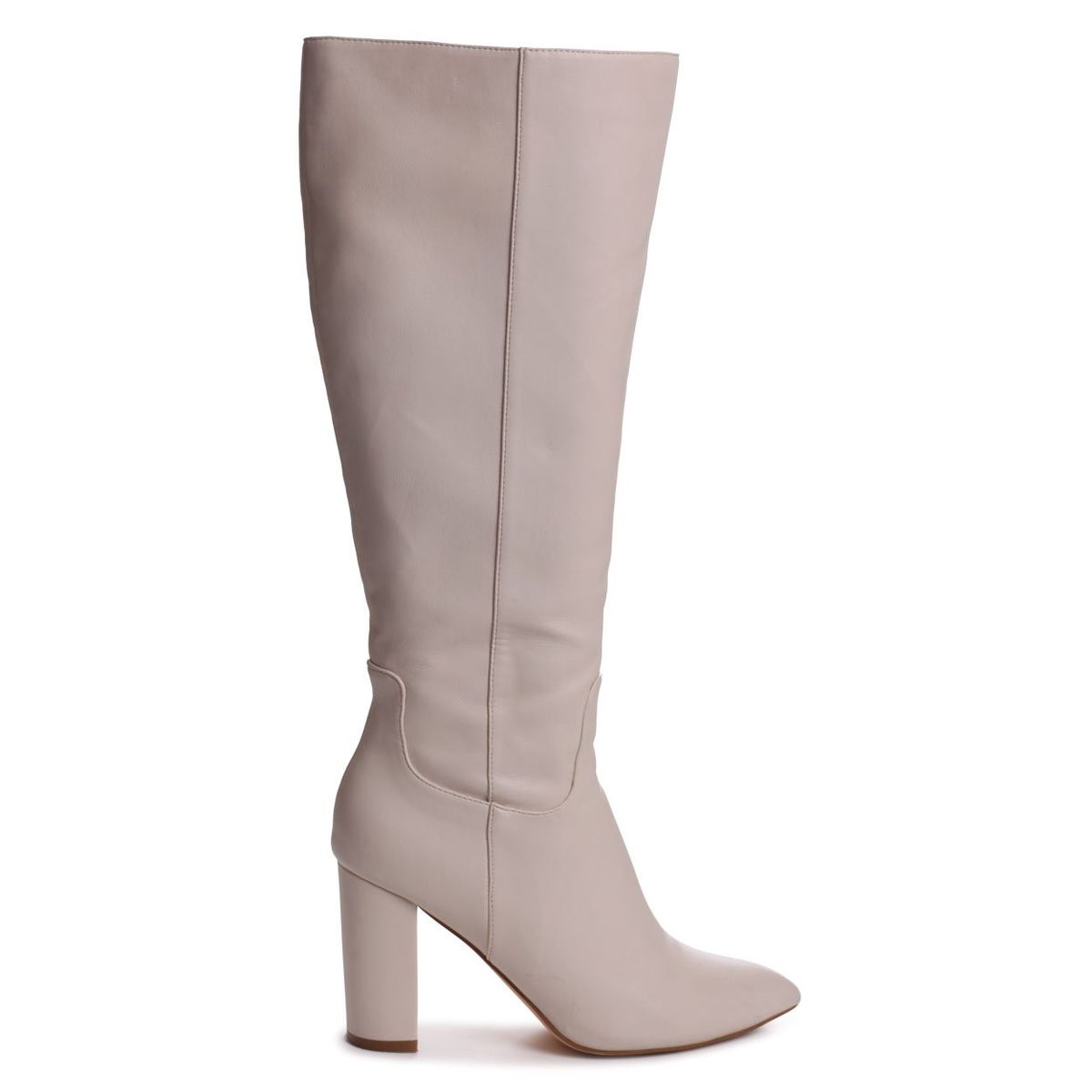 white high heel leather boots
