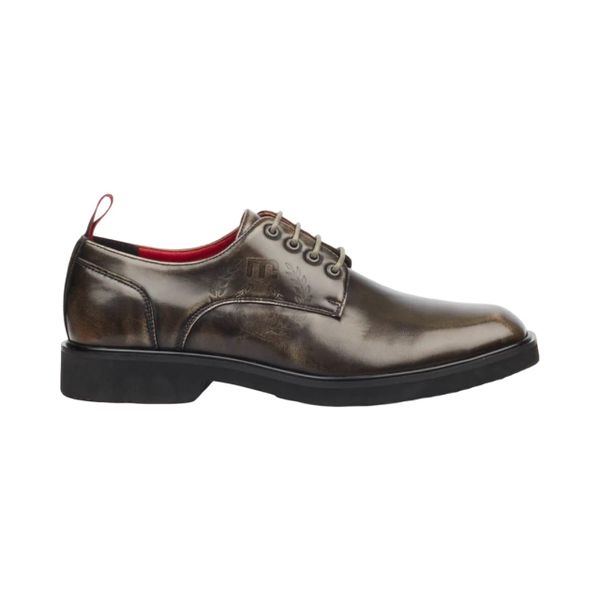 Men's Leather Derby Shoes , Grey .