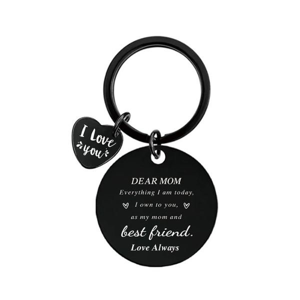Black Charm Keyring Mom Appreciation Love Novelty Gift-Remember I Love You