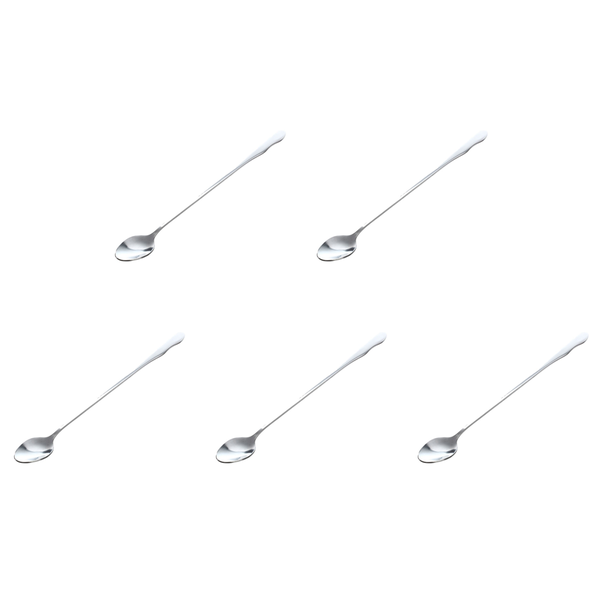 5pcs 10 Inch Stainless Steel Tableware Long Handle Scoop Teaspoon
