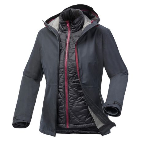 Women s 3 In 1 Waterproof Winter Hiking Jacket Sh500 Mountain 10 C Daily Sale Shop