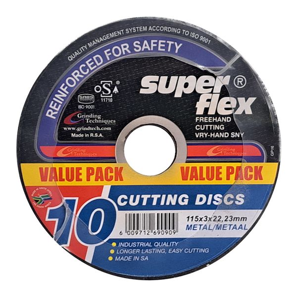 Superflex Industrial Cutting Disc For Steel Type 41- 115X3mm - 10 Pack