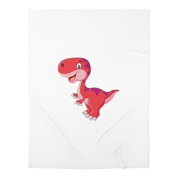 Red Dino 70X100Cm Baby Blanket image