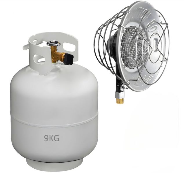 Portable Infrared Gas Heater Top &amp; 9kg Cylinder