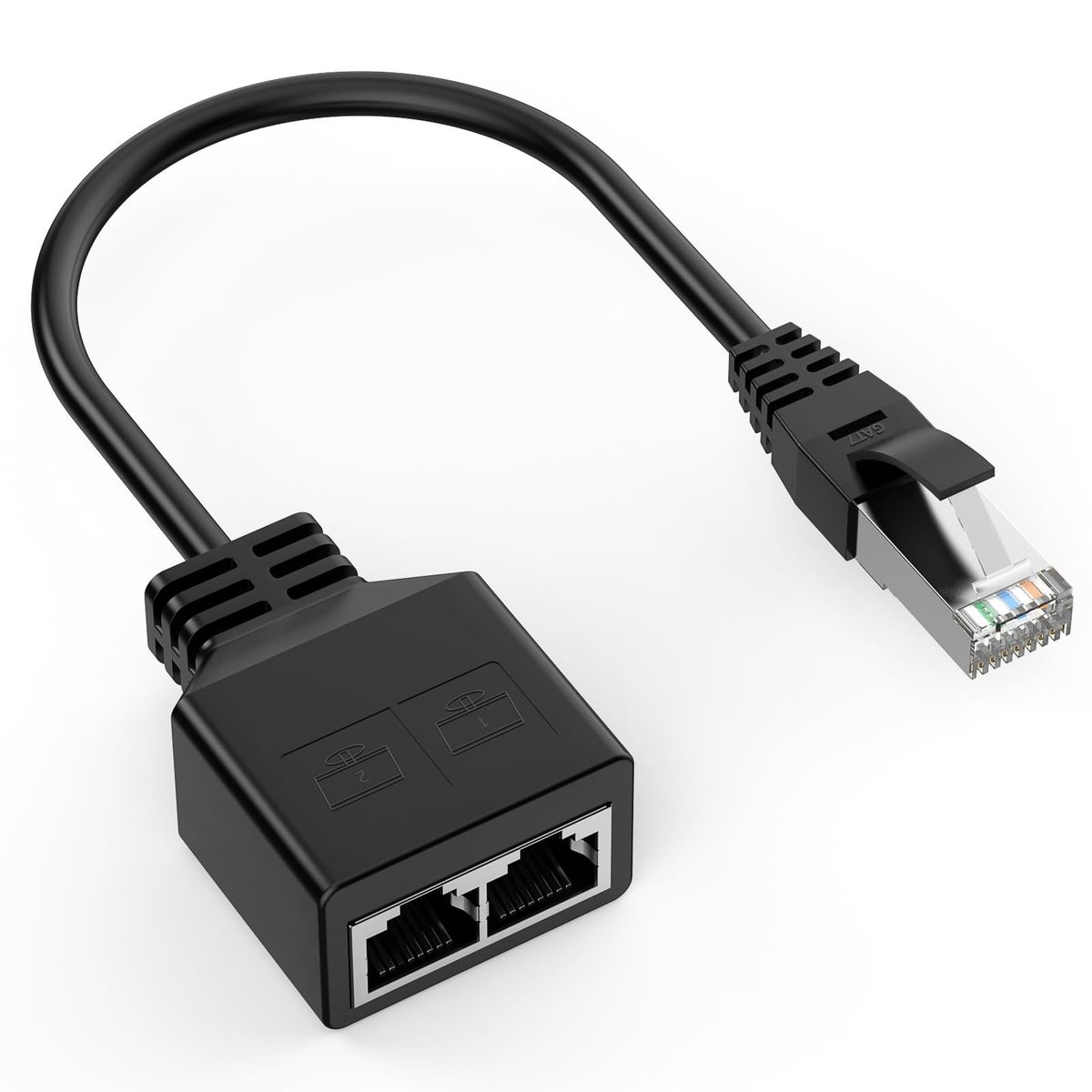 Ethernet Splitter 1 to 2 RJ45 Connector Network Internet Extension Adapter