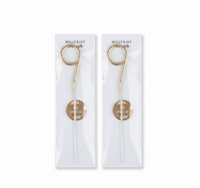 Holly &amp; Ivy Gold Crown Birthday Candle for 9th Birthday - 2 Pack