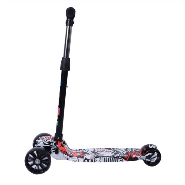 3-Wheeled Graffiti Scooter for Kids 3-8 Years Old-Height Adjustable