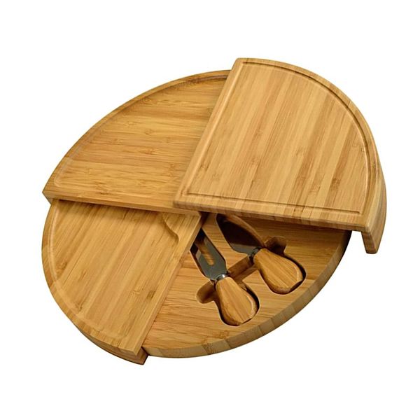 Rotating Serving Bamboo Cheese Board Set ID-51