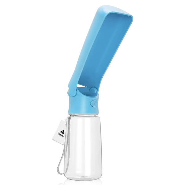 Topika 2-in-1 Foldable Dog Water Bottle, Leak-Proof Feeder, 550ml