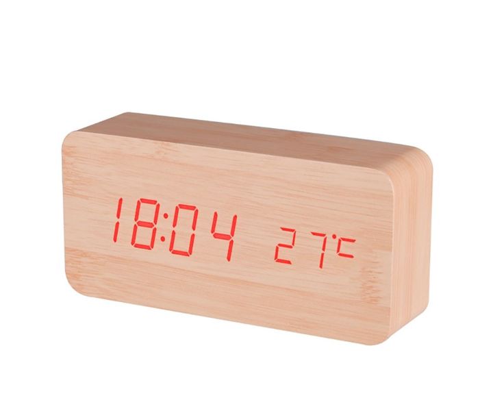 GLS-51701 BAttery Operated Wooden Digtal LED Alarm