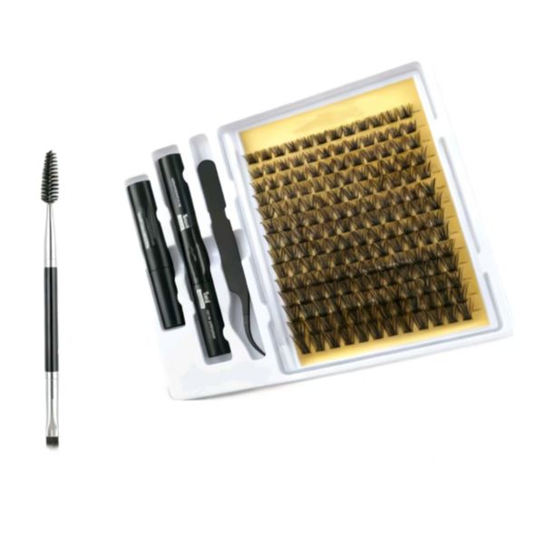 Natural DIY Eyelash Extensions 8-16mm Cluster Eyelashes 168 Pieces