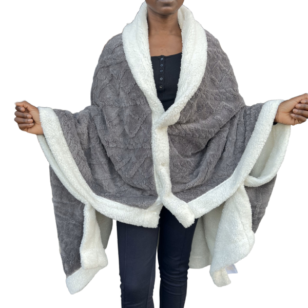HUB Warmth Plush Velvet Blanket Shawl Poncho Throw- Boxed in the HUB Box