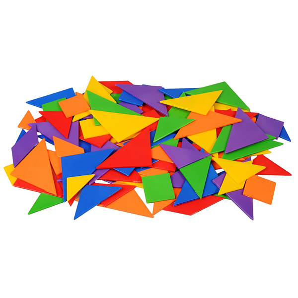 Greenbean - Tangrams - Geometric Puzzle Set - 6 Colours - 168 Pieces