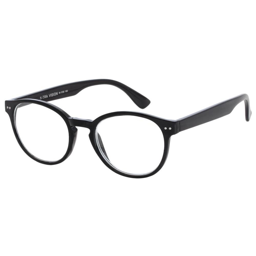 X-Tra Vision Unisex Round Reading Glasses - Black (+3.00 magnification ...