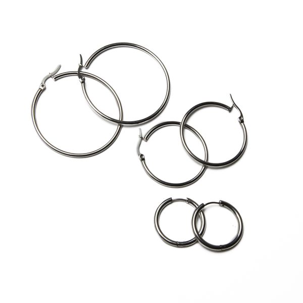 Earrings Stainless Steel Hoop Earring - Set 3 Sizes