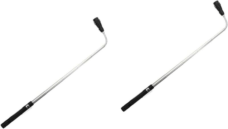 2pcs Telescoping Magnetic Pickup Tool Led Light Flexible Bar for Easy