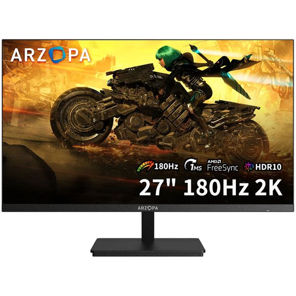Arzopa - 27' 2K QHD 180Hz 2560x1440 Fast IPS 1ms Flat Monitor - M1RC