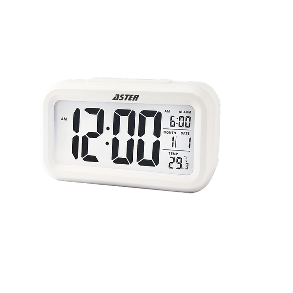 ASTER Rechargeable Digital Alarm Clock With Smart Night Light