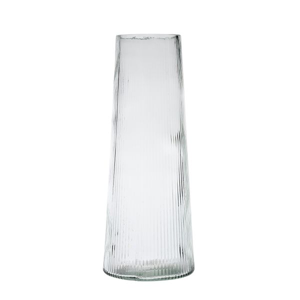 George &amp; Mason - Ribbed Tapered Glass Vase - 10.8x10.8x28.2cm