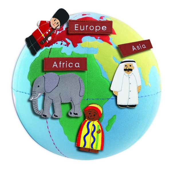 Interactive World Globe (30cm diameter) with 20 Velcro Motifs