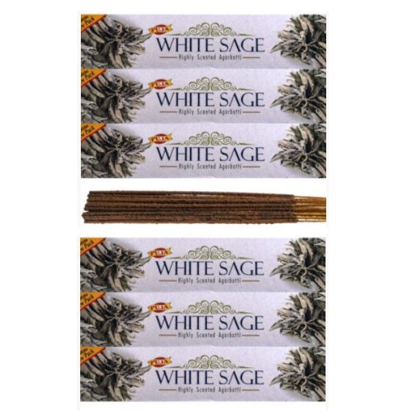 Puja Incense Sticks Highly Scented Agarbatti - White Sage - 120 Sticks