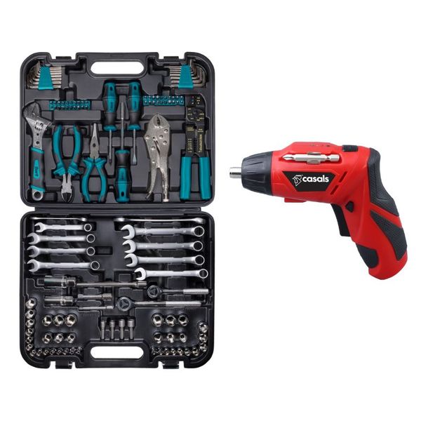 Bort-Professional Mechanic Hand Tools 121 Pce &amp; 12 Pce Cordless Screwdriver