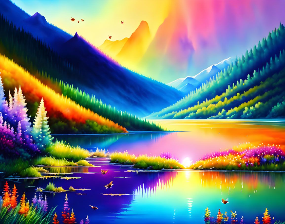 Canvas Wall Art - Colourful Atmosphere Artwork