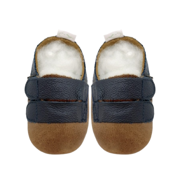 Pitta-Patta Soft Genuine Leather Baby Shoes - Nate Light Vintage &amp; Navy