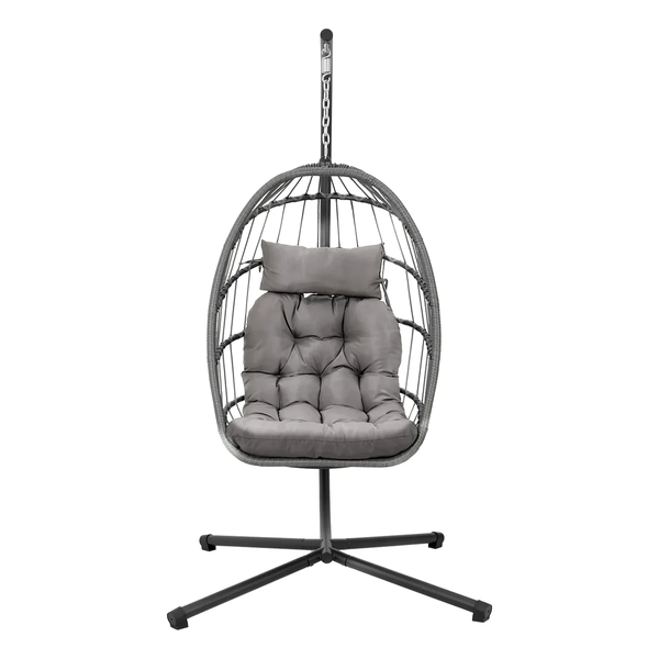 Nest Hanging Egg Patio Swing Chair with Stand|Indoor &amp; Outdoor With Cushion