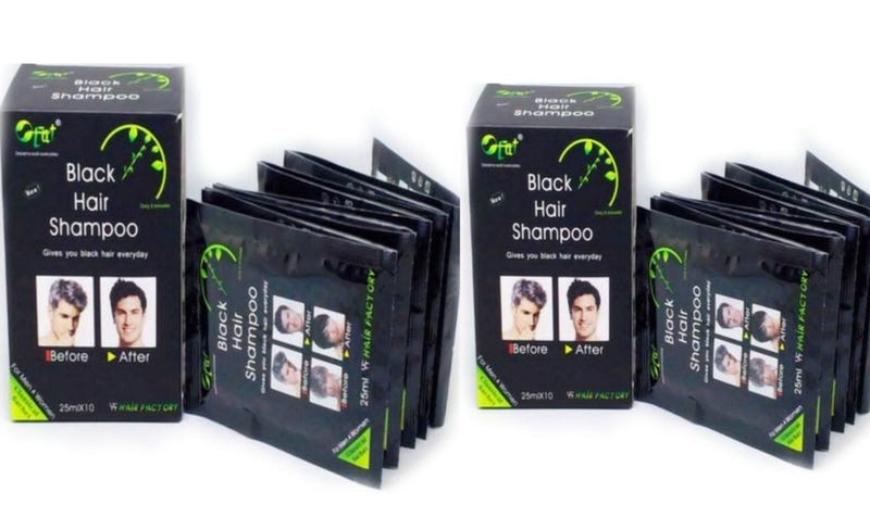 Pack of 2 Black Hair Shampoo 10 Sachets x 2