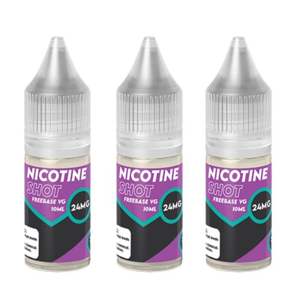 Nic Shot - VG Base 10ml - 24mg (Makes 2mg Longfill) - 3 Pack