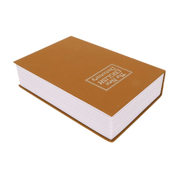 Small Book Safe Lock Box with Combination Lock, Brown, 11.5x12x4.5cm