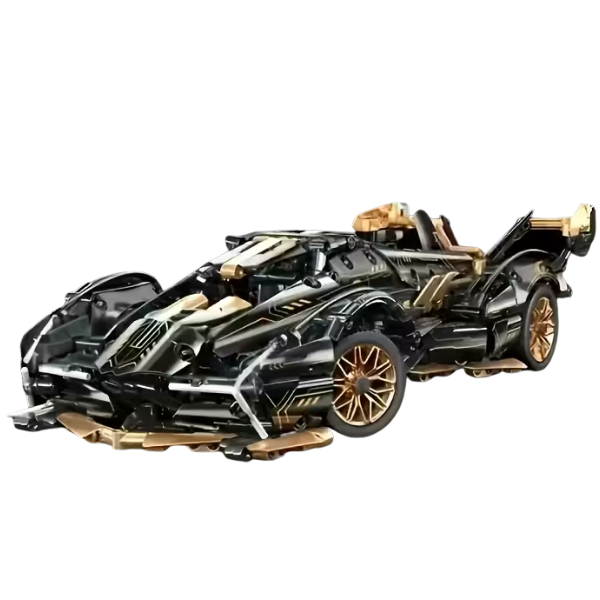Black and Golden Building Racing Car Model Kit