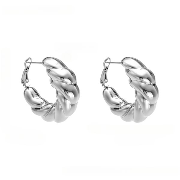 Twisted Rope Huggies - Hollow Lightweight Stainless Steel